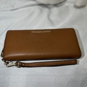 Michael Kors Tan Leather Wallet with Strap